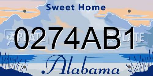 0274AB1 Alabama License Plate