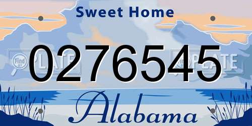 0276545 Alabama License Plate