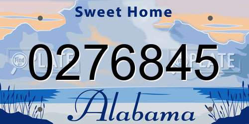 0276845 Alabama License Plate