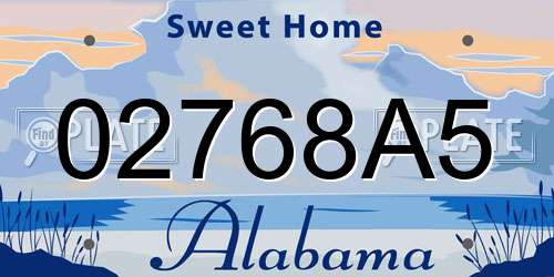 02768A5 Alabama License Plate