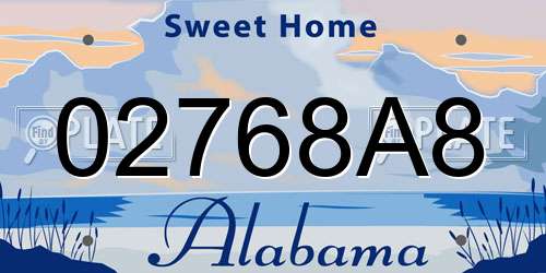 02768A8 Alabama License Plate