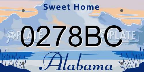 0278BC Alabama License Plate