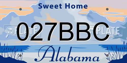 027BBC Alabama License Plate