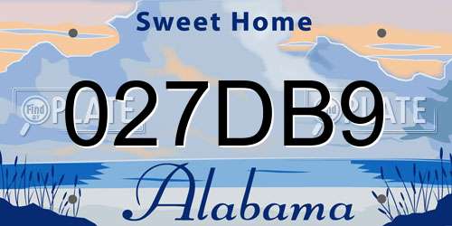 027DB9 Alabama License Plate