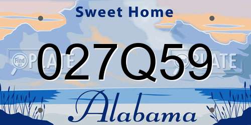 027Q59 Alabama License Plate