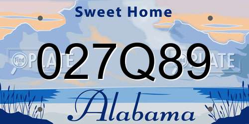 027Q89 Alabama License Plate