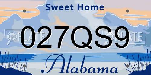 027QS9 Alabama License Plate
