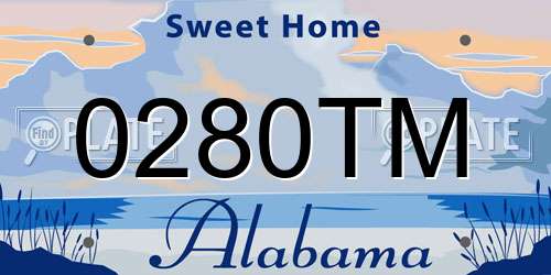0280TM Alabama License Plate