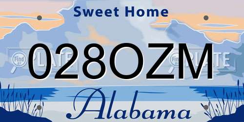 028OZM Alabama License Plate