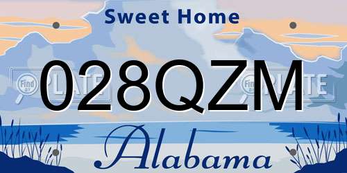 028QZM Alabama License Plate
