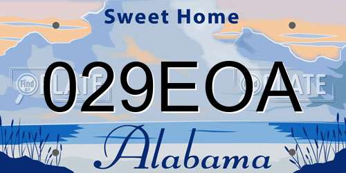 029EOA Alabama License Plate