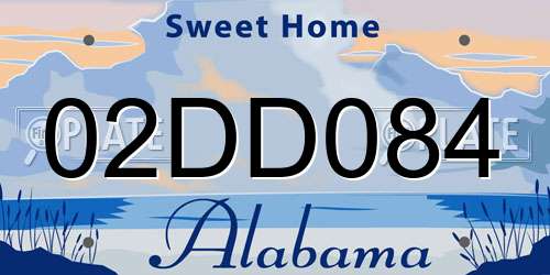 02DD084 Alabama License Plate