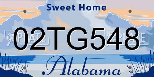 02TG548 Alabama License Plate