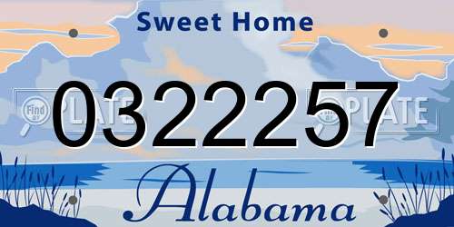 0322257 Alabama License Plate