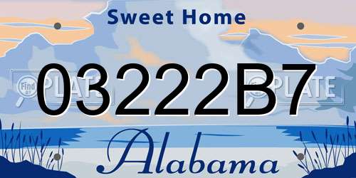 03222B7 Alabama License Plate