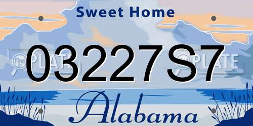 03227S7 Alabama License Plate