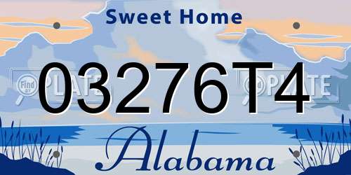 03276T4 Alabama License Plate