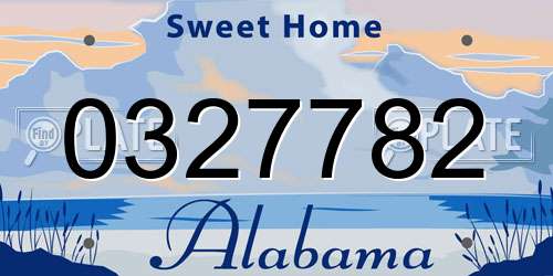 0327782 Alabama License Plate