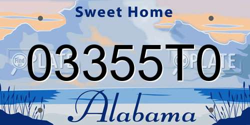 03355T0 Alabama License Plate