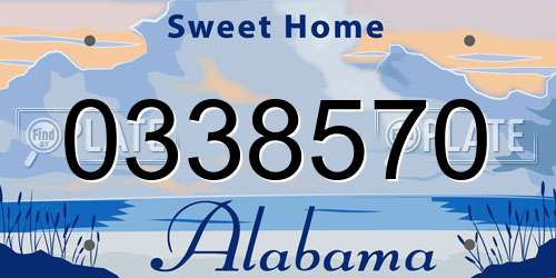 0338570 Alabama License Plate