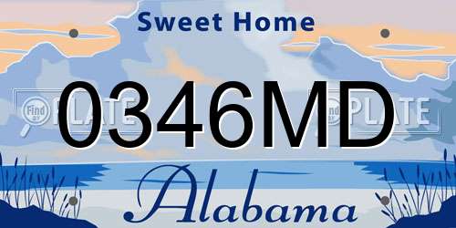 0346MD Alabama License Plate