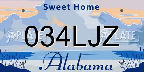 034LJZ Alabama License Plate