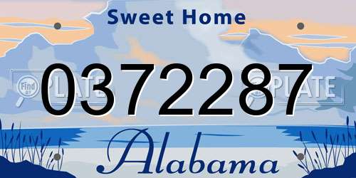 0372287 Alabama License Plate