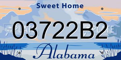 03722B2 Alabama License Plate