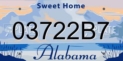 03722B7 Alabama License Plate