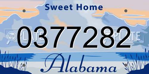 0377282 Alabama License Plate