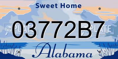 03772B7 Alabama License Plate