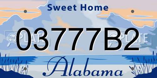 03777B2 Alabama License Plate