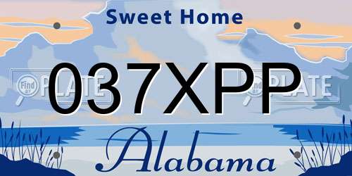 037XPP Alabama License Plate