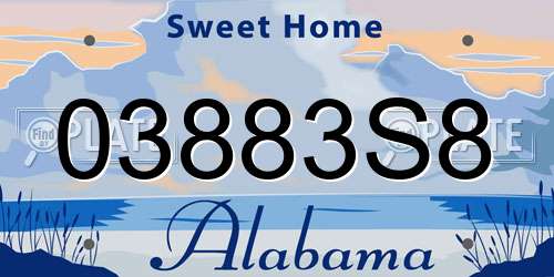 03883S8 Alabama License Plate