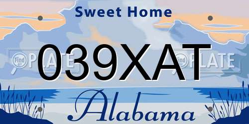 039XAT Alabama License Plate