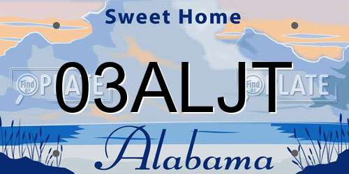 03ALJT Alabama License Plate