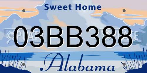 03BB388 Alabama License Plate