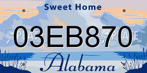 03EB870 Alabama License Plate