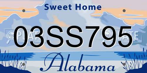 03SS795 Alabama License Plate