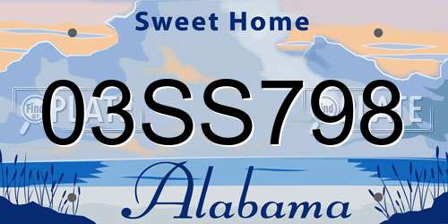 03SS798 Alabama License Plate