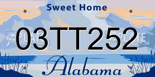 03TT252 Alabama License Plate