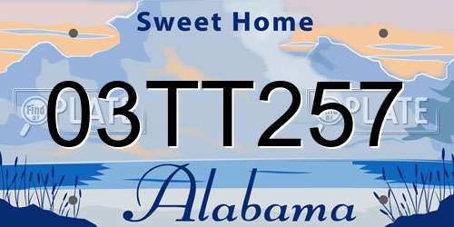 03TT257 Alabama License Plate