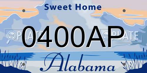 0400AP Alabama License Plate
