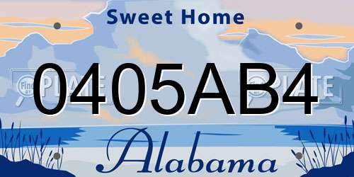 0405AB4 Alabama License Plate
