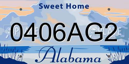 0406AG2 Alabama License Plate