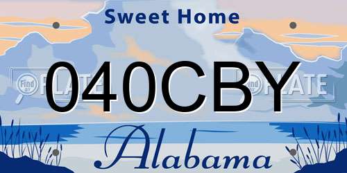 040CBY Alabama License Plate