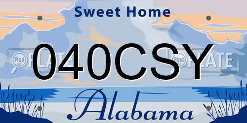 040CSY Alabama License Plate