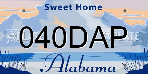 040DAP Alabama License Plate