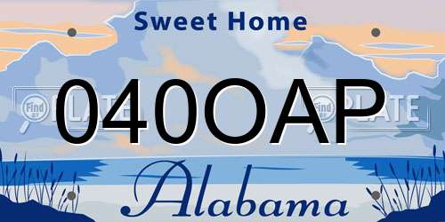 040OAP Alabama License Plate