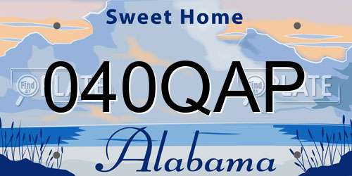 040QAP Alabama License Plate